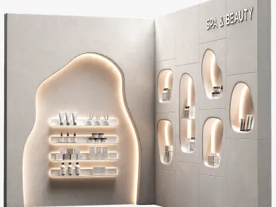 Cosmetics shop beauty salon Modular Niche Shelves in the wall 3D model