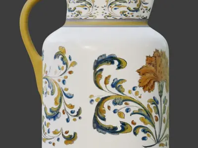 Ceramic vase with floral motifs 3D model