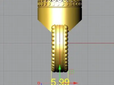 oval shape gents antique ring 3D print model