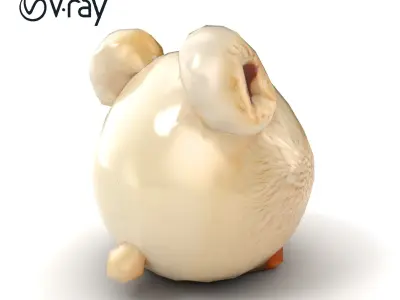 Fluffy Plush Toy with Oversized Ears model pack Low-poly 3D model