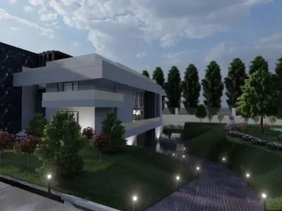 Hilton village residential villa 3D model