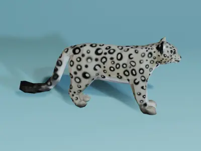 Lowpoly Snow Leopard Low-poly 3D model