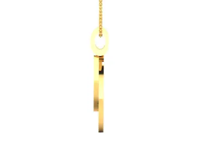 Solitaire Women Moon Pendant 3DM STL OBJ FBX Render Details 3D print model