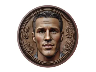 Robin van Persie Footballer Medallion 3D print model