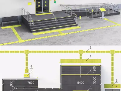 Adaptation of the entrance to the building for the disabled 3D model