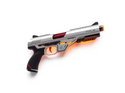 Chrome Energy Pistol model pack Low-poly 3D model