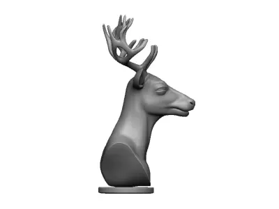 deer head bust 3D print model