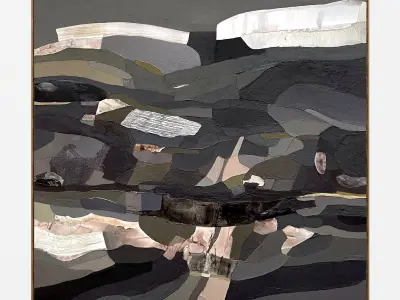 Plaster two square photo frames 49 Low-poly 3D model