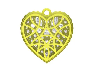 A7266 Diamond Heart Pendant 3D Model 3D print model