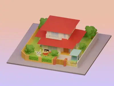 Crayon Shin chan Free 3D model