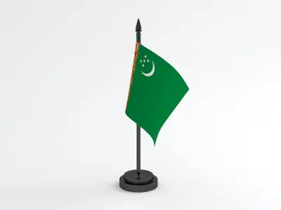 Table Flag Turkmenistan 3D model