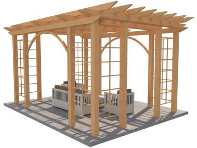 Pergola 1 Low-poly 3D model