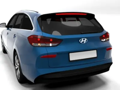 HYUNDAI I30 2018 ESTATE LOWPOLY Low-poly 3D model