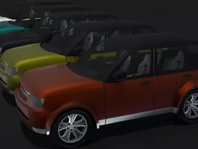 Generic SUV Car With Interior Lowpoly 3D Model Low-poly 3D model