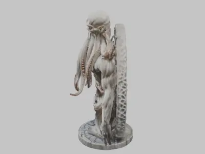 Cthulhu Scuplture Old Ones Decoration Lovecraft Low-poly 3D model