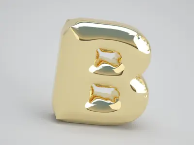 Gold B Balloon 3D model