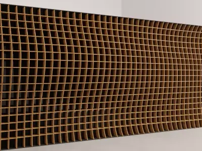 parametric waffle design facade 3D model