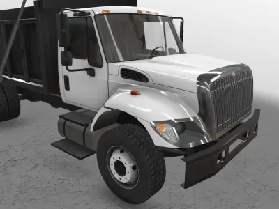  Dump Truck International 7400 Low-poly 3D model