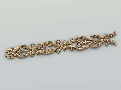 Carved decor horizontal 035 3D model