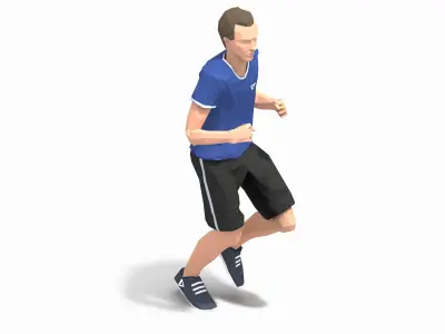 Run Exercise Man Animation Low-poly 3D model