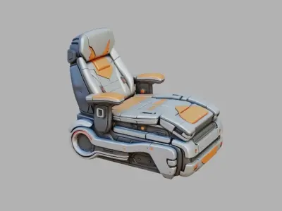 Sci Fi Bed Low-poly 3D model