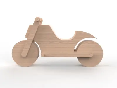 wooden bike Free 3D model