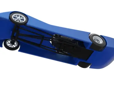 Front engine old school dragster with shell V6 Scale 1 to 25 3D print model