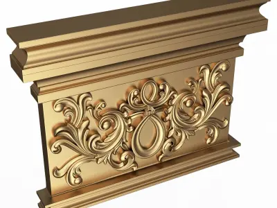 Carved Capital 1302 Low-poly 3D model