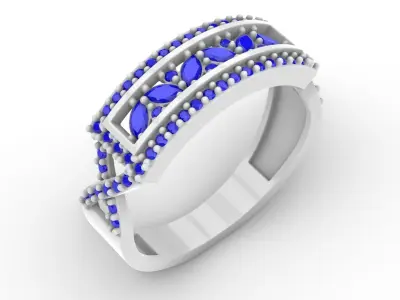 Jewelry Diamond Ring Model RG61 Free 3D print model