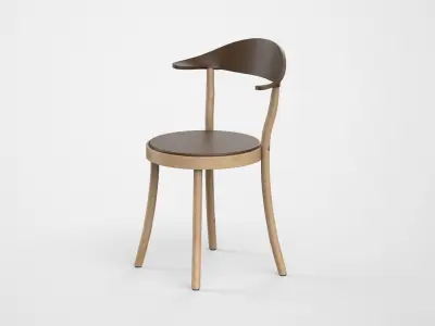 Plank Monza restaurant Chair brown finish Low-poly 3D model