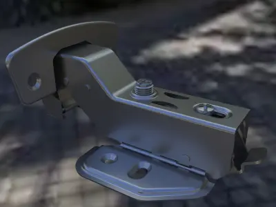 90 degree angle cabinet door hinge with animation 3D model