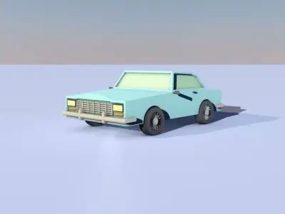 Lowpoly car Low-poly 3D model 2