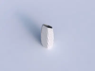 Vase bent hexagon with twisted diagonal grid plates 3D print model