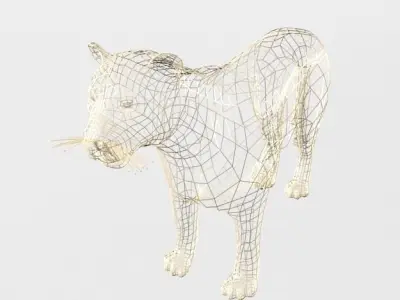 Cougar panther Low-poly 3D model