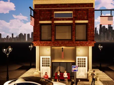 building model street lamp Free low-poly 3D model