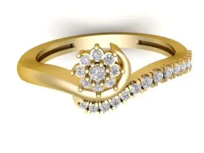 Elegant Twist Diamond Ring 3D Printable Model 3D print model