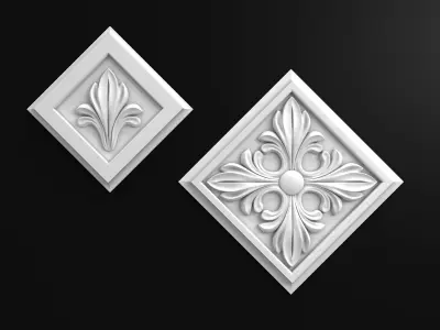 Carved rosette 3D model