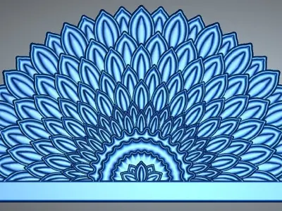 BED HEADBOARD - FLOWER PETALS 3D print model