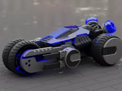SCI-FI CONCEPT VEHICLE S-100  RIGGED 3D model