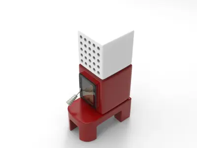Cubic Stove Low-poly 3D model