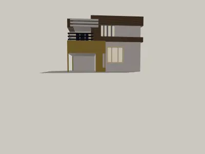 Contemporary Elegance - A Stunning 3D Modern House Low-poly 3D model