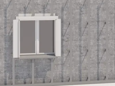 Mechanic facade systems  Low-poly 3D model
