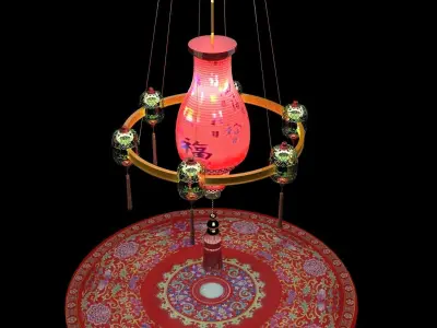 Chinese palace  lantern  3D model purchase