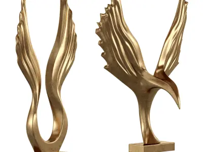 Decor sculpture 02 Low-poly 3D model