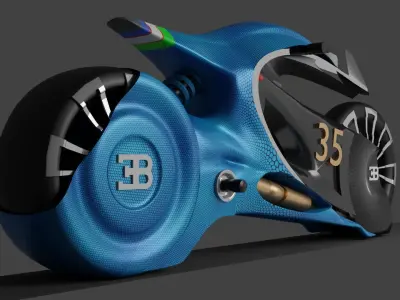 Bugatti motorcycle Low-poly 3D model