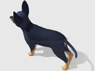 Cartoon Dog - Toy Terrier Low-poly 3D model