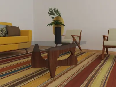 Mid-century Modern Living Room 3D model
