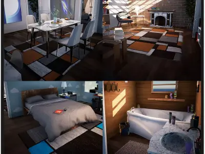 House Package  500 Variations Low-poly 3D model