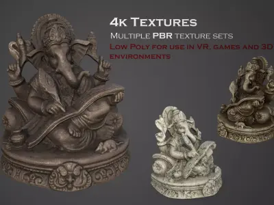 Ganesh  God of Knowledge Low-poly 3D model