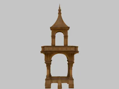 Wooden Bridge Low-poly 3D model order